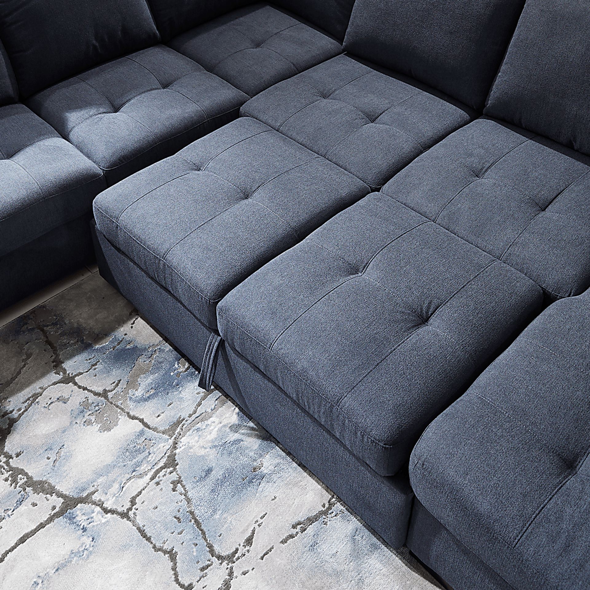 Angelino Heights Blue 3 Pc Sleeper Sectional - Image 8