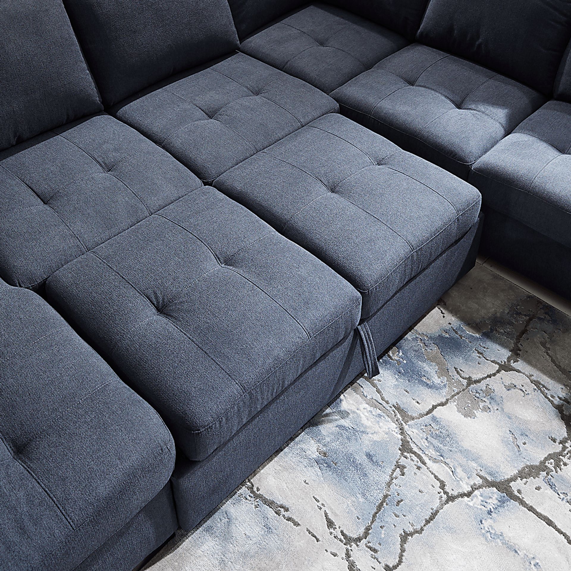 Angelino Heights Blue 3 Pc Sleeper Sectional - Image 8