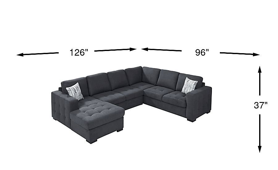 Angelino Heights Blue 3 Pc Sleeper Sectional Rooms To Go