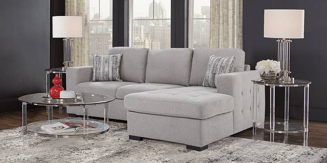 Angelino Heights Gray 5 Pc Sleeper Sectional Living Room - Thumbnail - Image 2