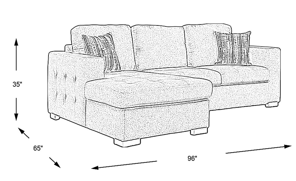 Angelino Heights Gray Polyester Fabric 2 Pc Left Arm Chaise Sectional Rooms to Go