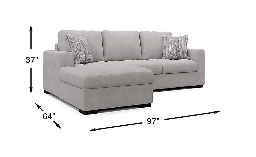 Angelino Heights Gray 2 Pc Sleeper Sectional Rooms To Go