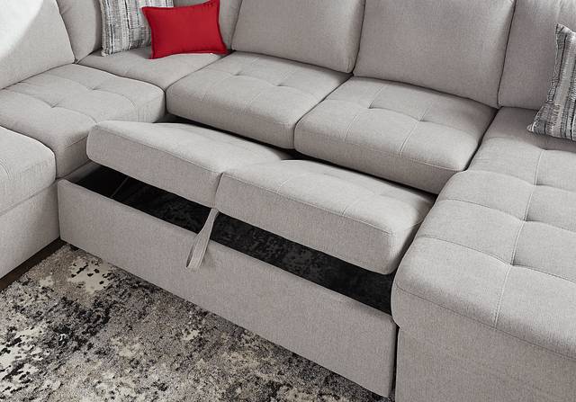 Angelino Heights Gray 3 Pc Sleeper Sectional - Thumbnail - Image 6
