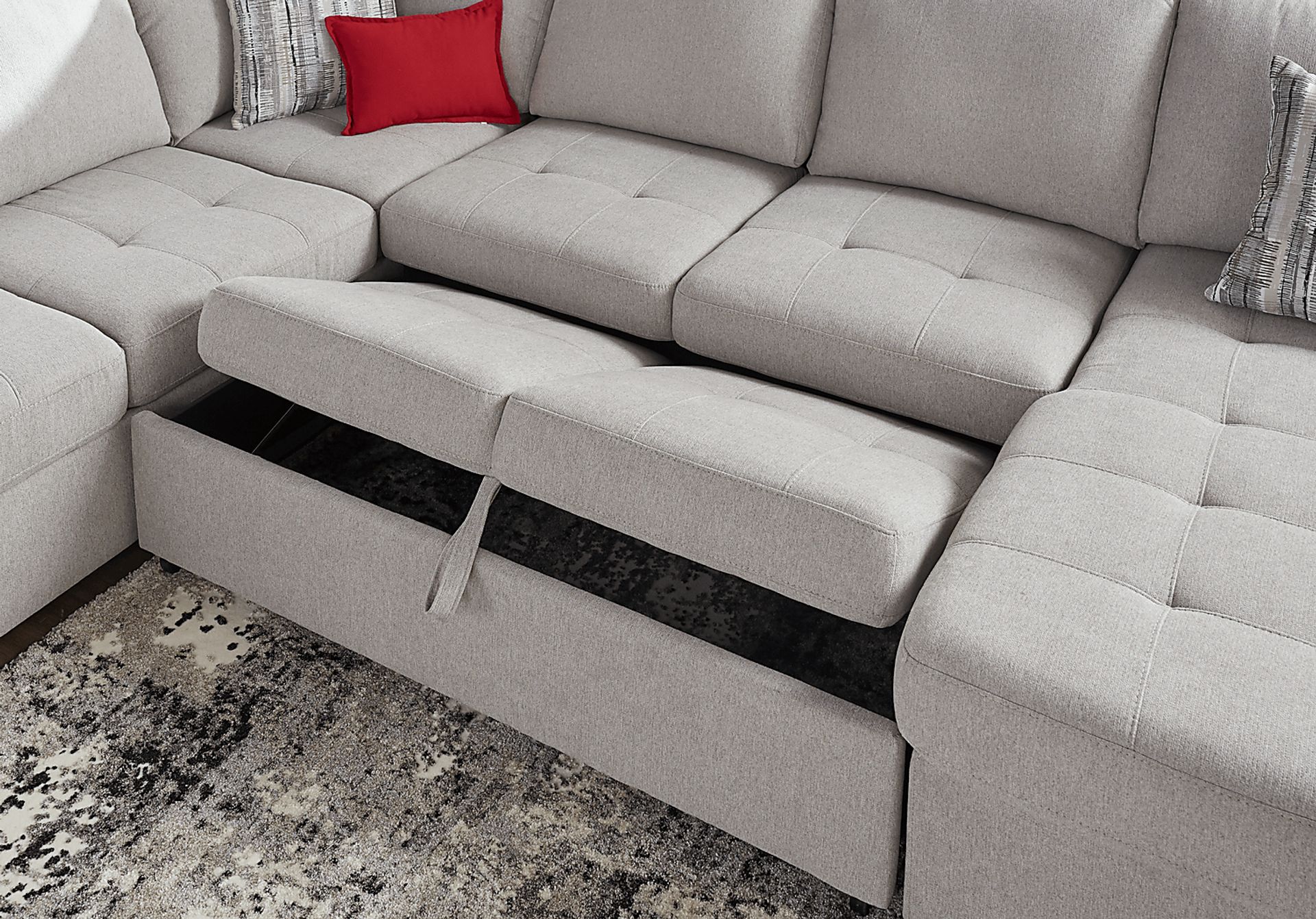 Angelino Heights Gray 3 Pc Sleeper Sectional - Image 6
