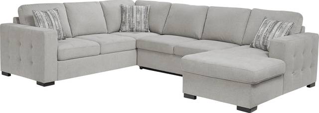 Angelino Heights Gray 3 Pc Sleeper Sectional - Thumbnail - Image 1