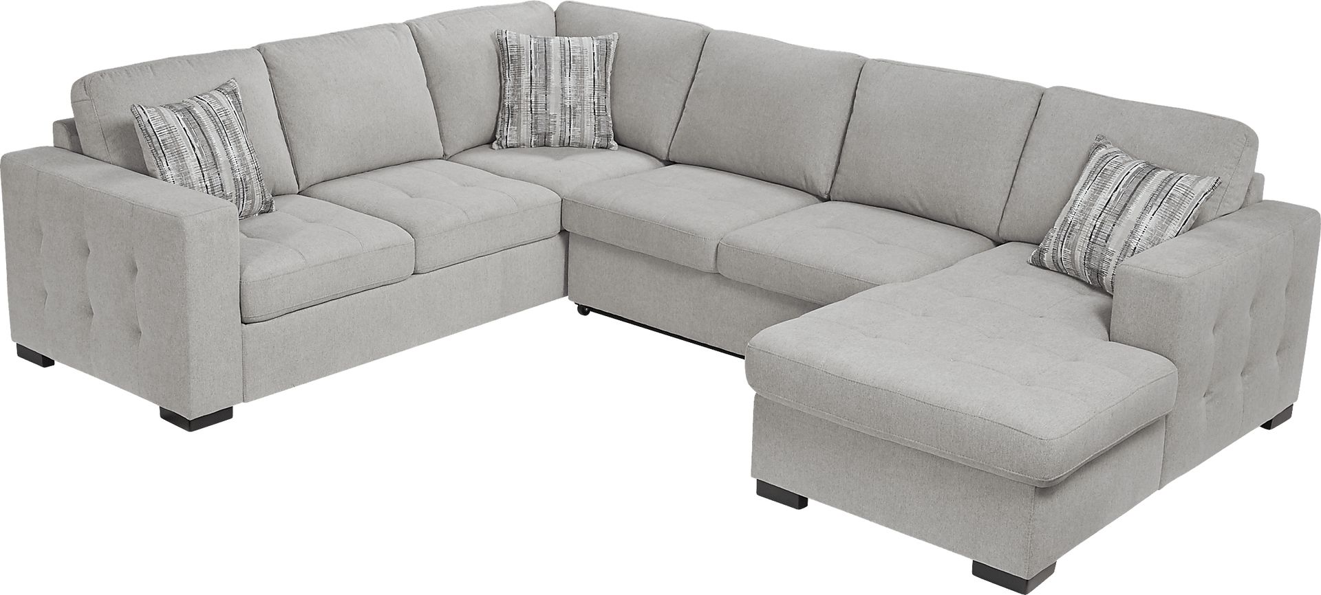 Angelino Heights Gray 3 Pc Sleeper Sectional - Image 3