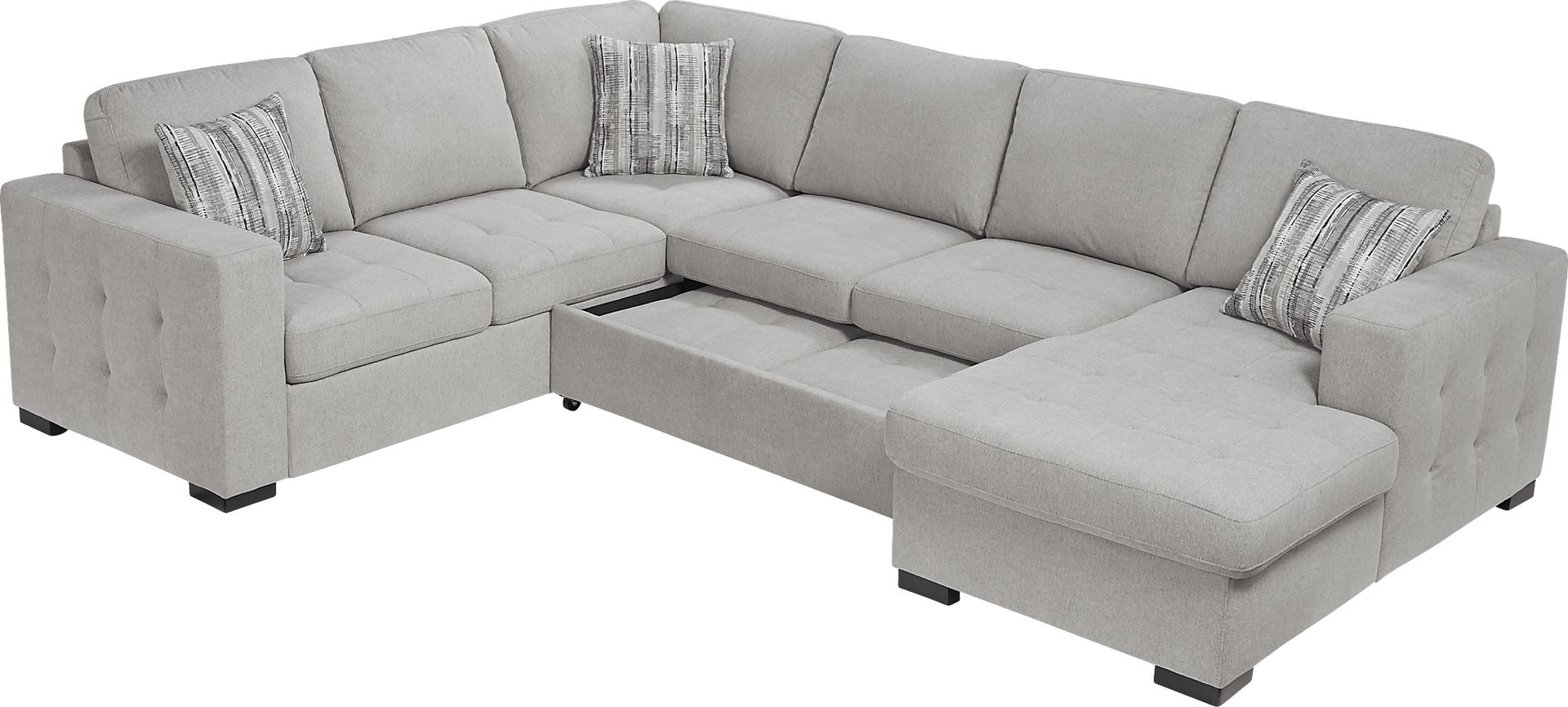 Angelino Heights Gray 3 Pc Sleeper Sectional - Image 4