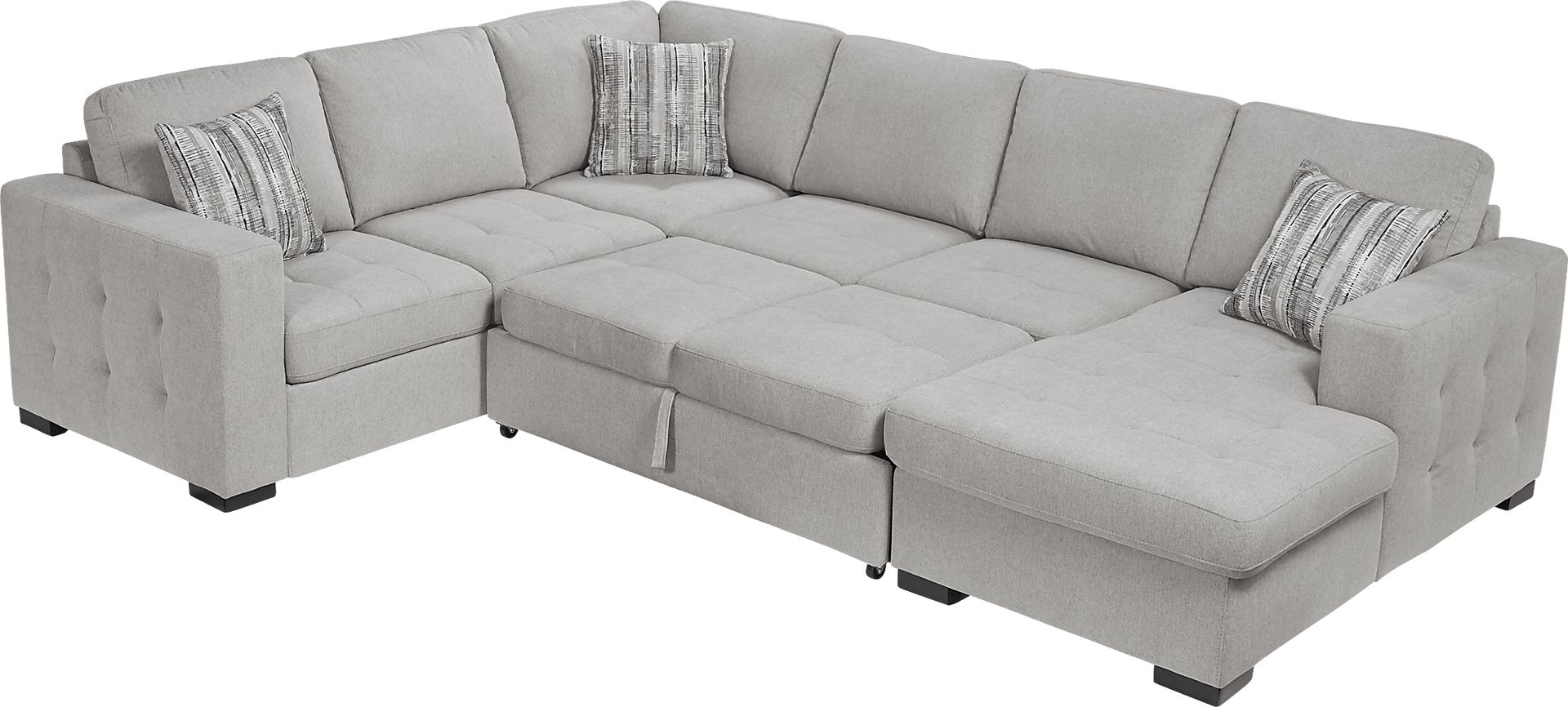 Angelino Heights Gray 3 Pc Sleeper Sectional - Image 5