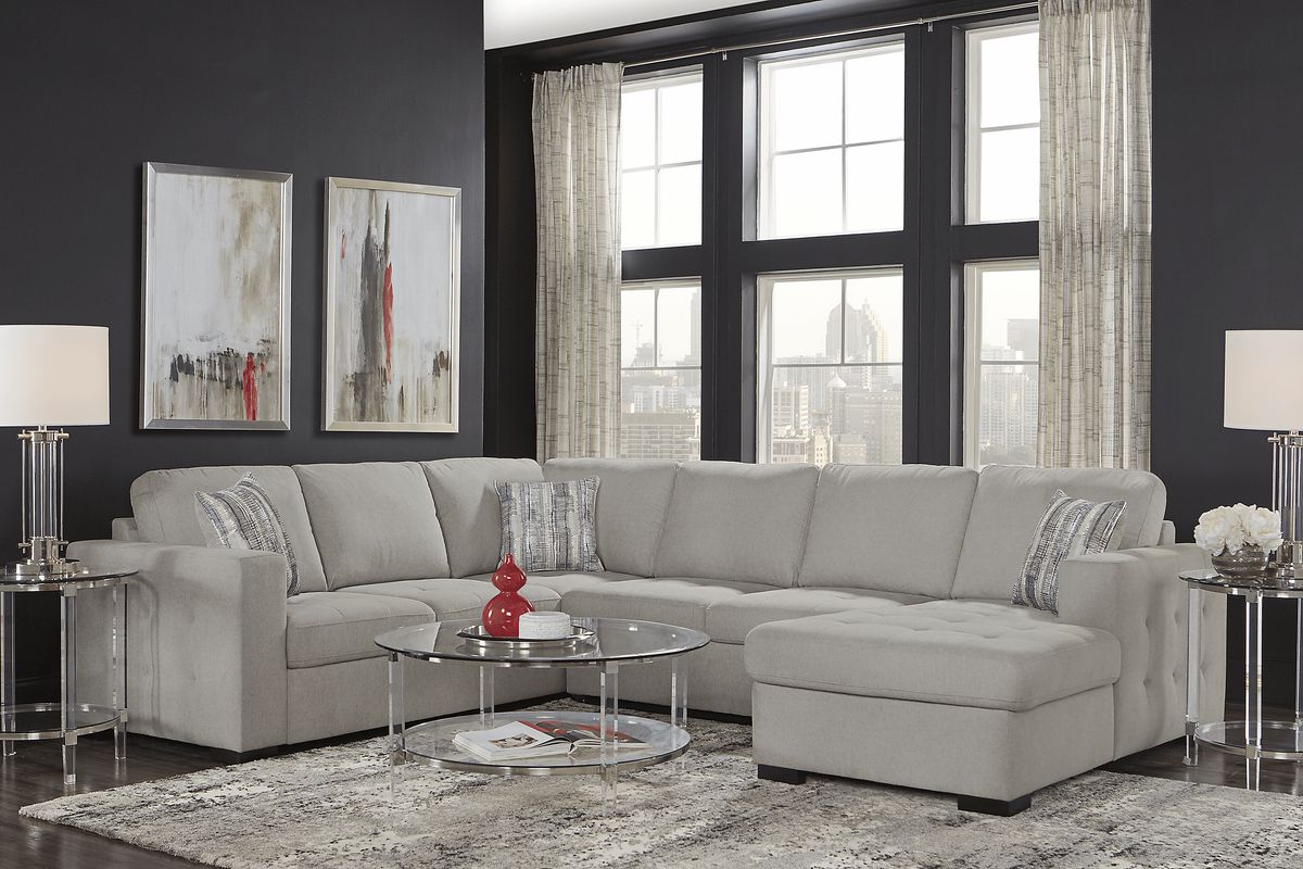 Barkley heights gray 3 store pc sleeper sectional