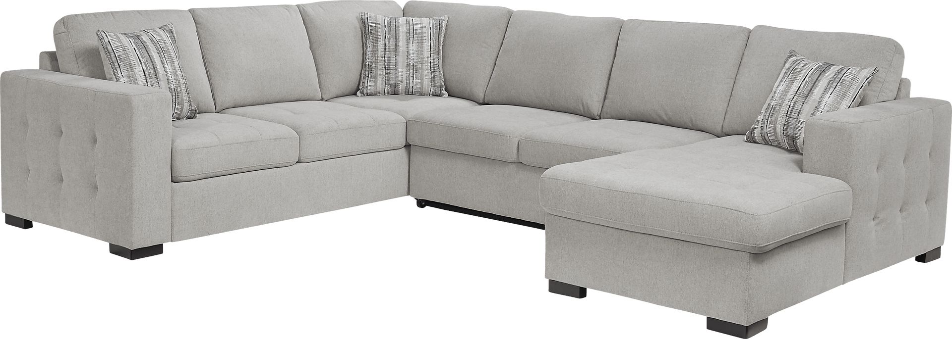Angelino Heights Gray 3 Pc Sleeper Sectional - Image 1