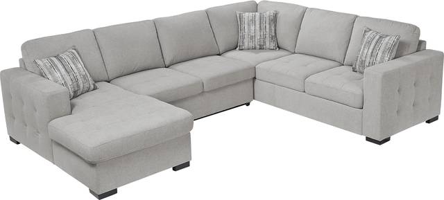 Angelino Heights Gray 3 Pc Sleeper Sectional - Thumbnail - Image 3