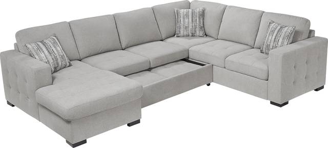 Angelino Heights Gray 3 Pc Sleeper Sectional - Thumbnail - Image 4