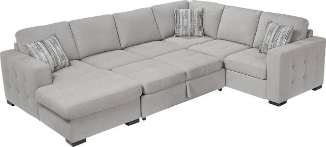 Angelino Heights Gray 3 Pc Sleeper Sectional - Thumbnail - Image 5