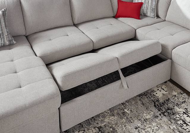 Angelino Heights Gray 3 Pc Sleeper Sectional - Thumbnail - Image 7