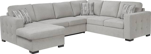 Angelino Heights Gray 3 Pc Sleeper Sectional - Thumbnail - Image 1