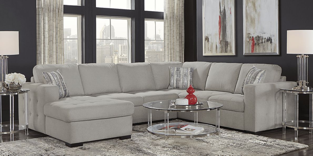 Angelino Heights Gray 3 Pc Sleeper Sectional