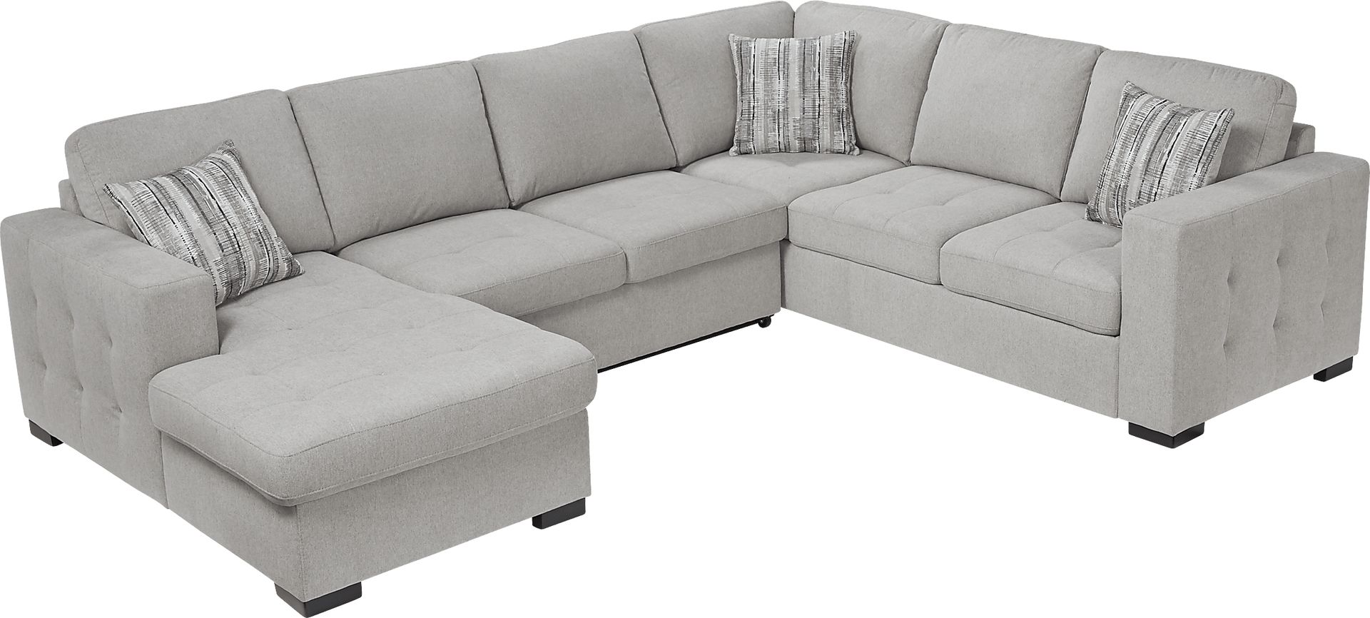 Angelino Heights Gray 3 Pc Sleeper Sectional - Image 3