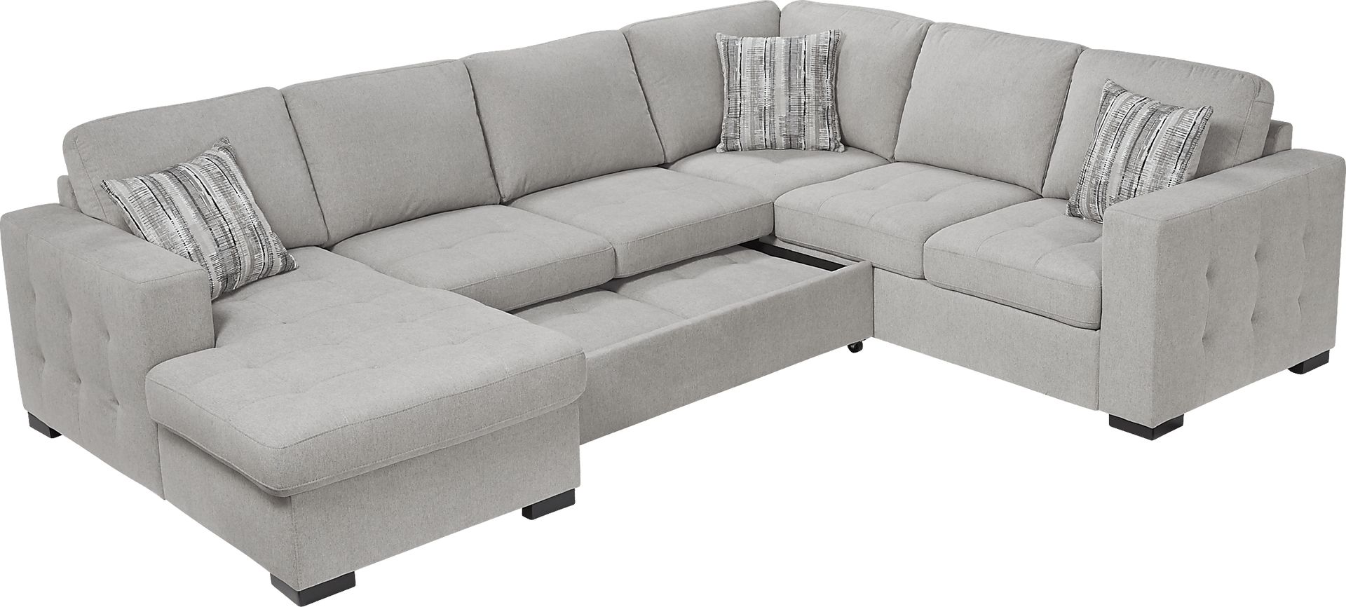 Angelino Heights Gray 3 Pc Sleeper Sectional - Image 4