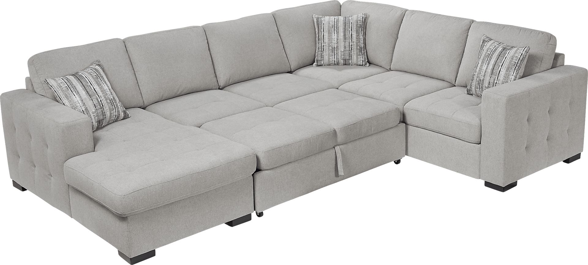Angelino Heights Gray 3 Pc Sleeper Sectional - Image 5