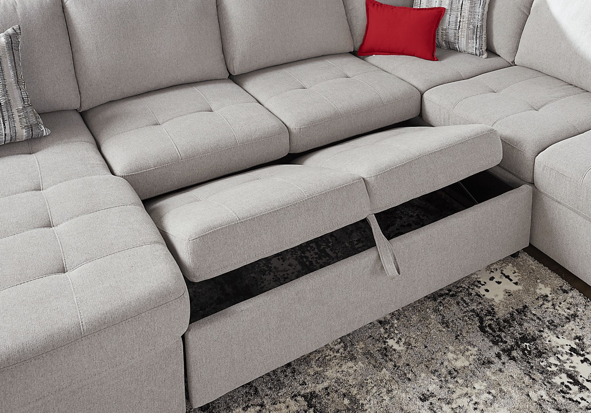 Angelino Heights Gray 3 Pc Sleeper Sectional - Image 7