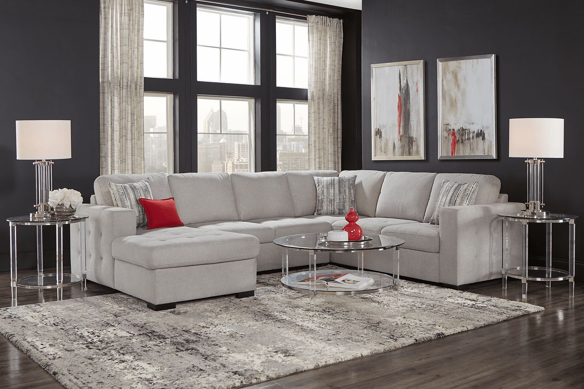 Barkley heights gray 3 store pc sleeper sectional