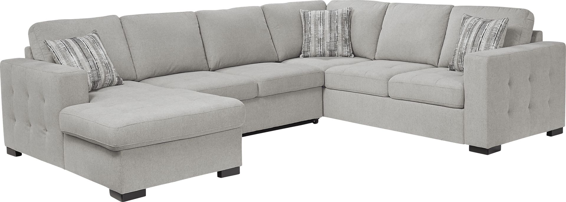 Angelino Heights Gray 3 Pc Sleeper Sectional - Image 1