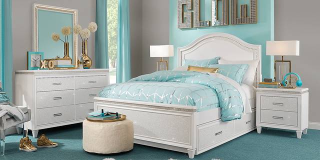 Kids Angelique White 3 Pc Full Panel Bed - Thumbnail - Image 3