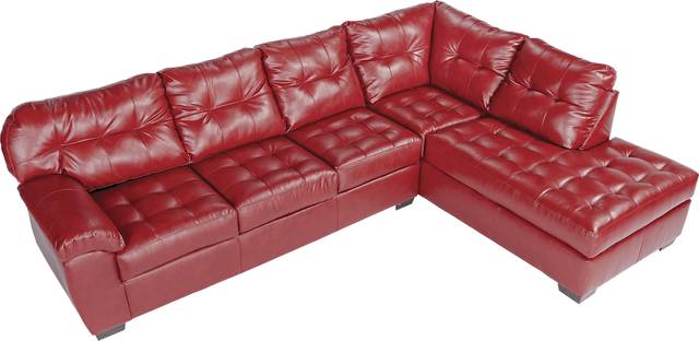 Angelo Bay 2 Pc Blended Leather Cardinal Sectional - Thumbnail - Image 1