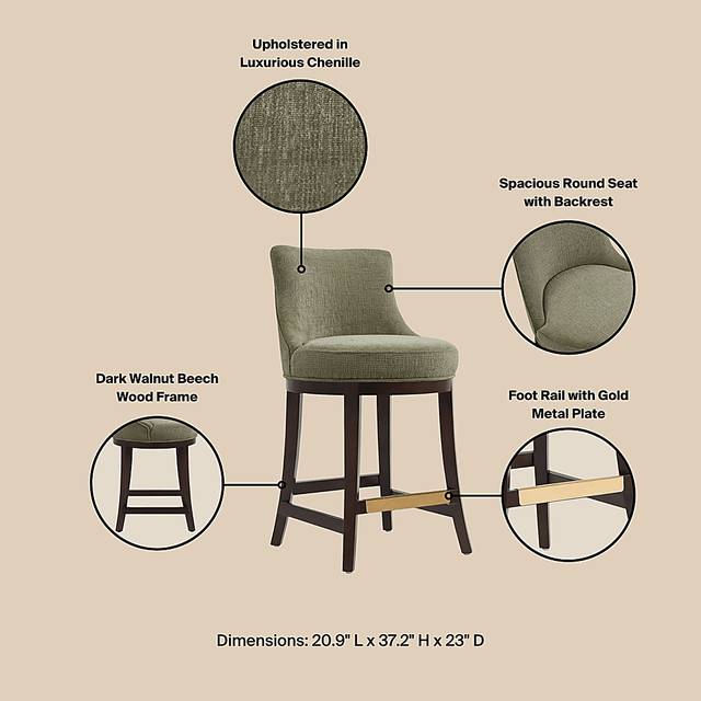 Angelphone Green Counter Height Stool - Thumbnail - Image 7