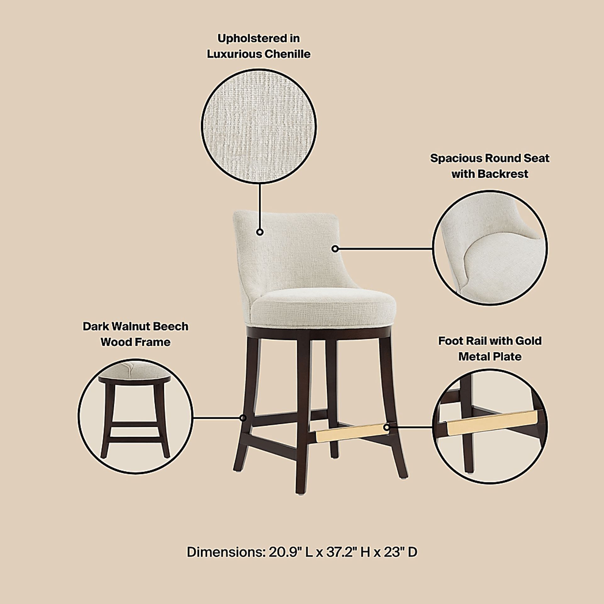Angelphone Natural Counter Height Stool - Image 9