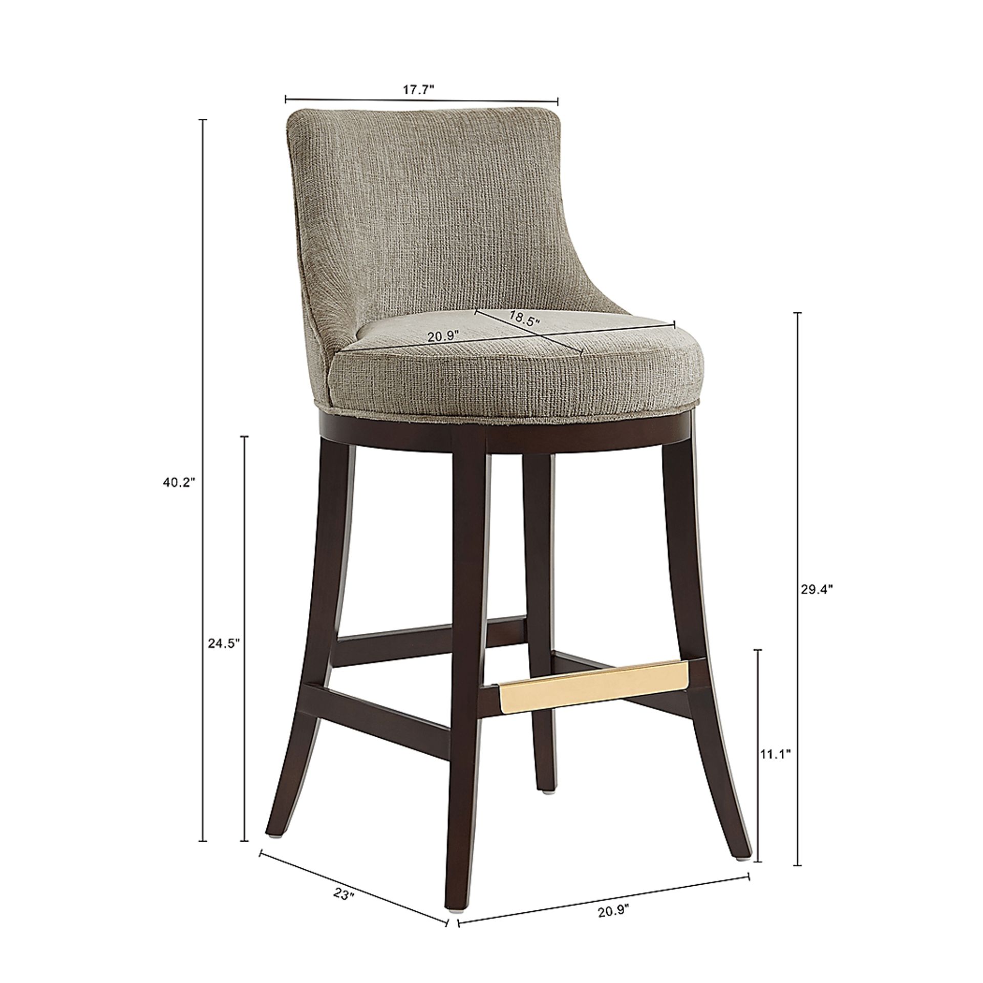 Angelphone Taupe Barstool - Image 5