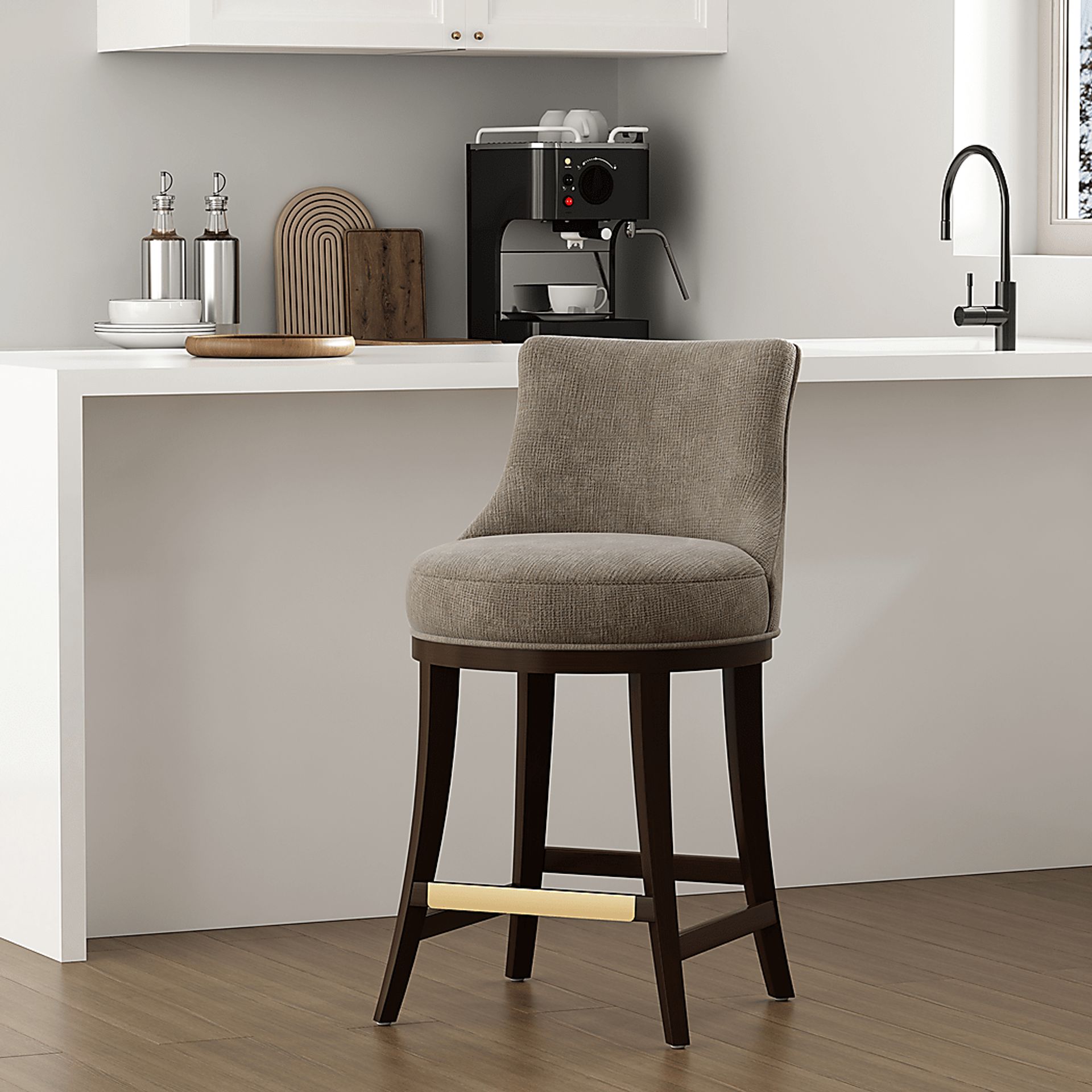Angelphone Taupe Counter Height Stool - Image 3