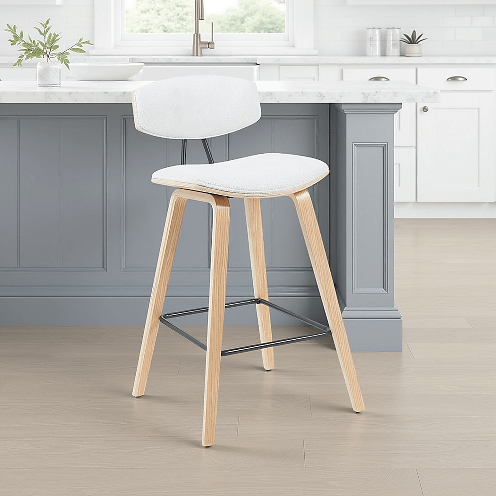 Angelstones III White Counter Height Stool - Image 2