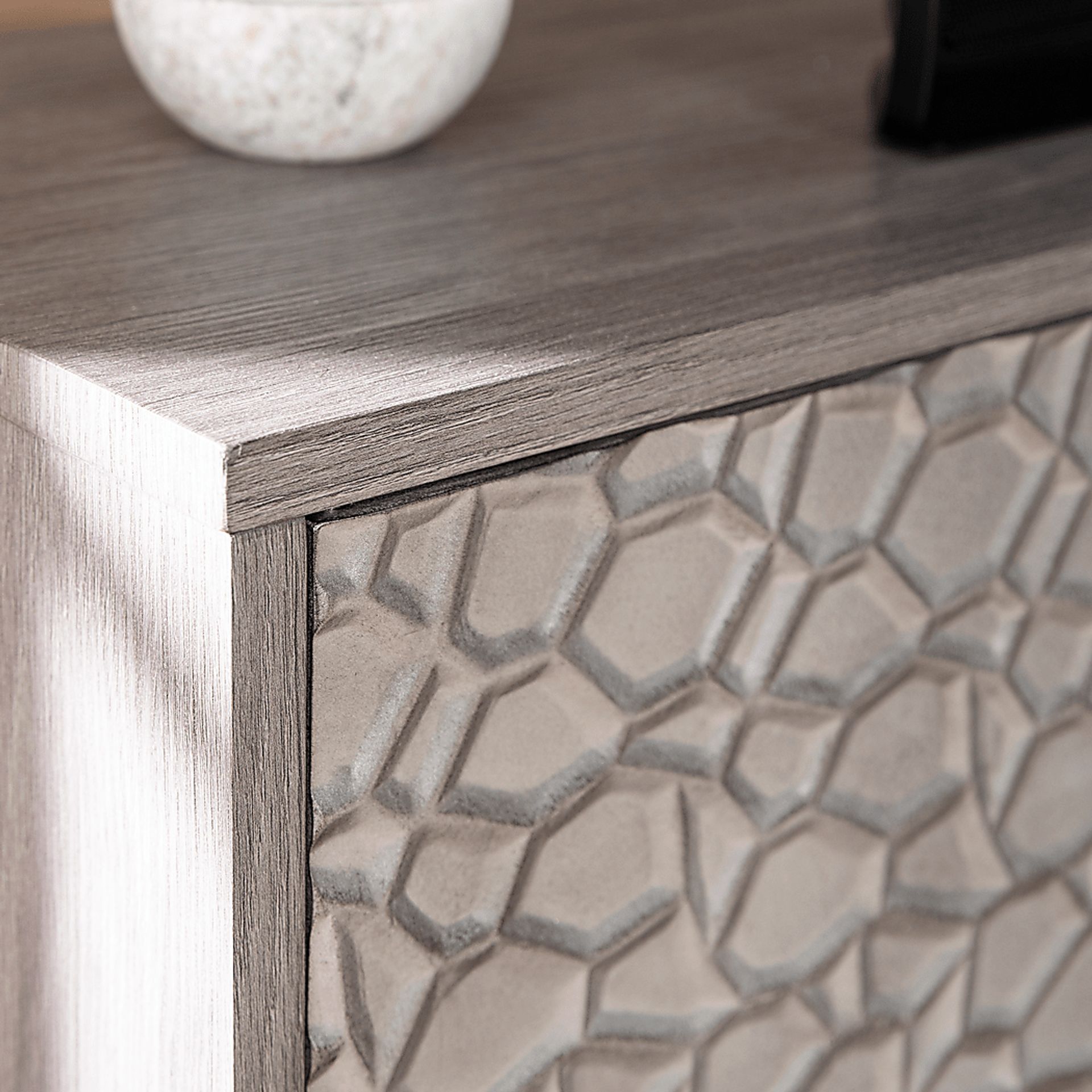 Angevine II Gray 54 in. Console With Electric Log Fireplace - Image 5