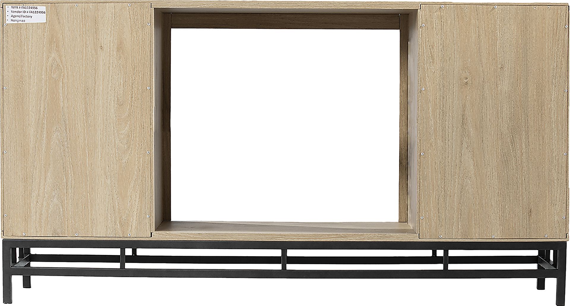 Angevine III Natural 54 in. Console, With Smart Electric Fireplace - Image 5