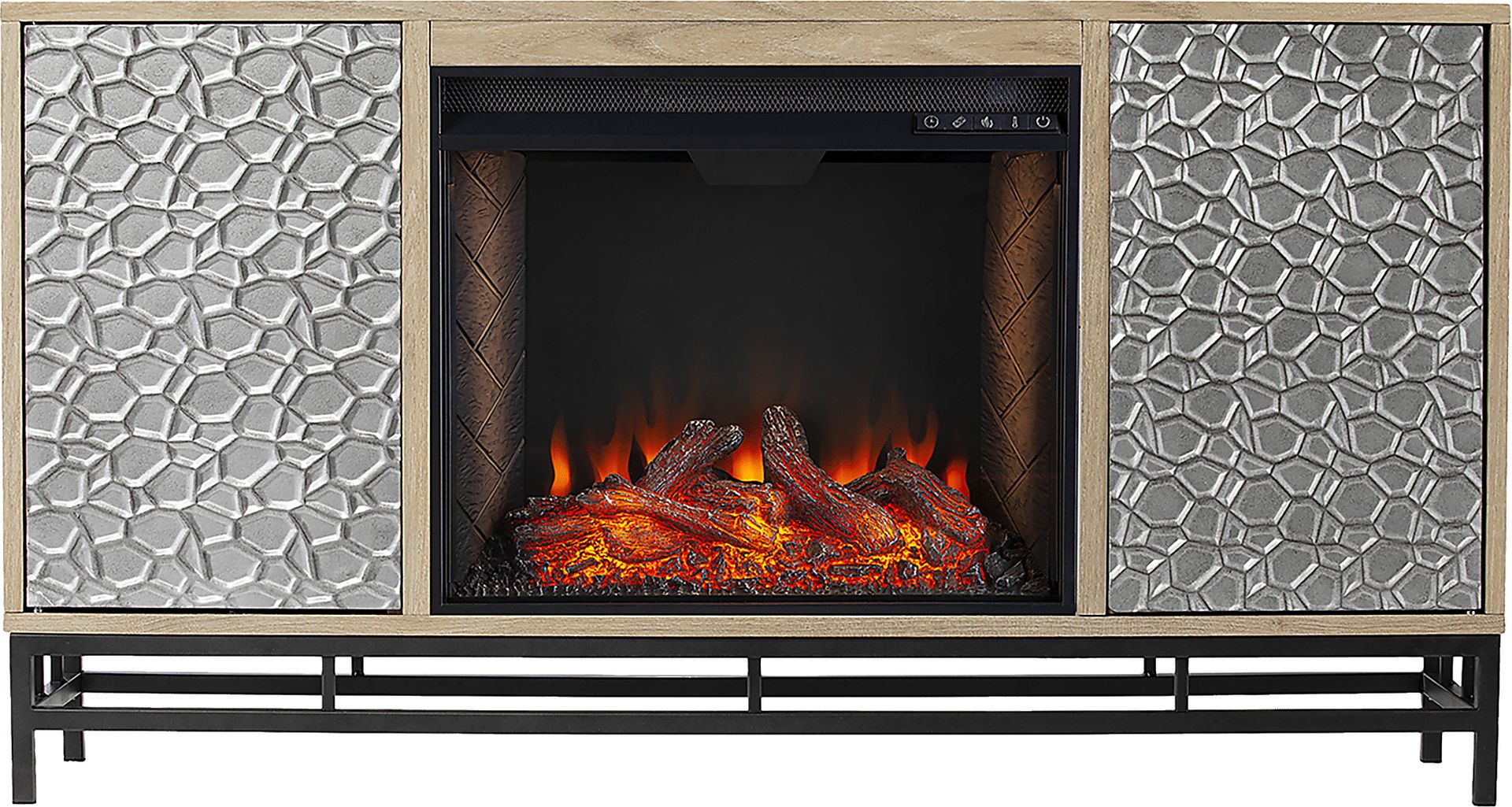 Angevine III Natural 54 in. Console, With Smart Electric Fireplace - Image 7