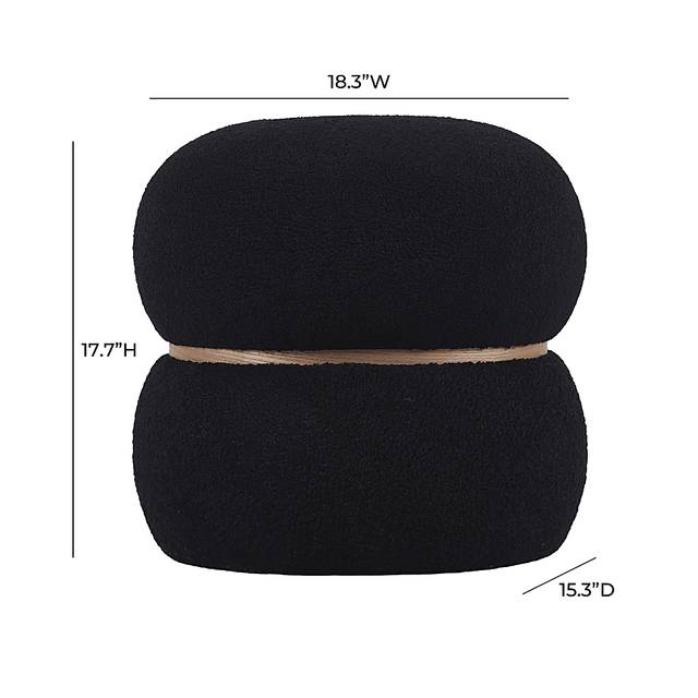 Angouleme II Black Ottoman - Thumbnail - Image 6