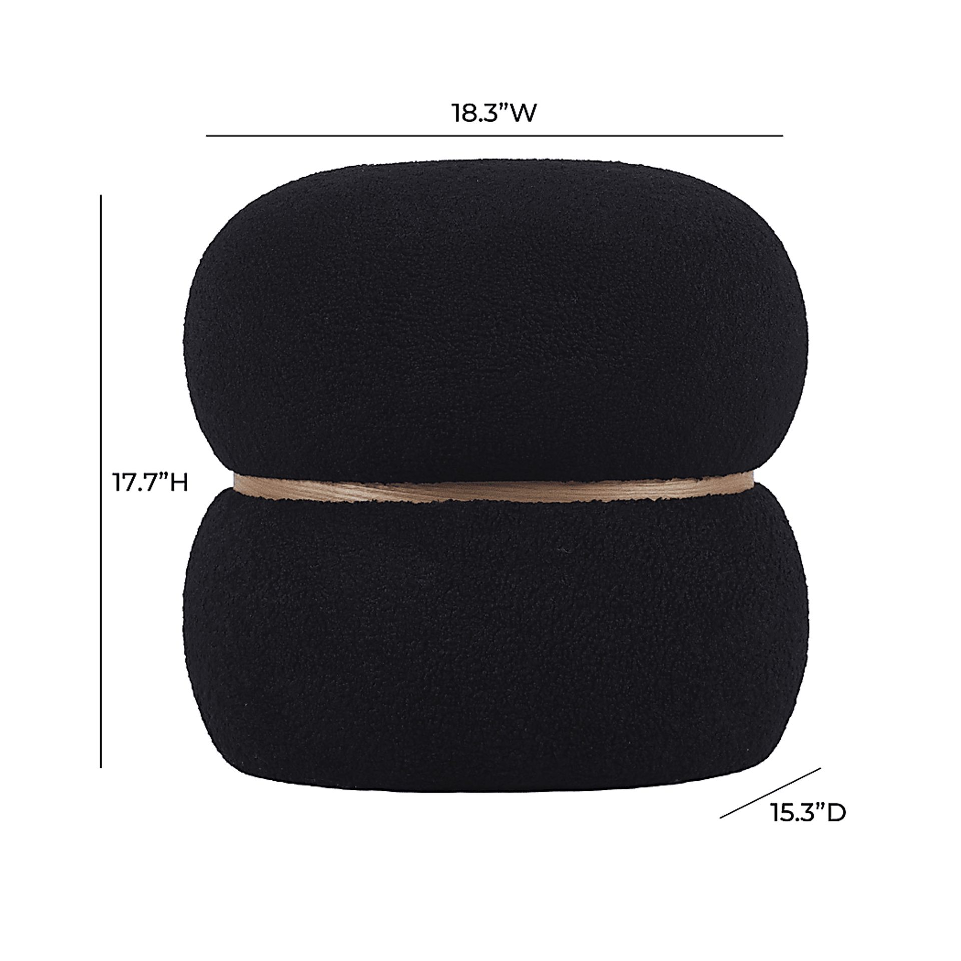 Angouleme II Black Ottoman - Image 6