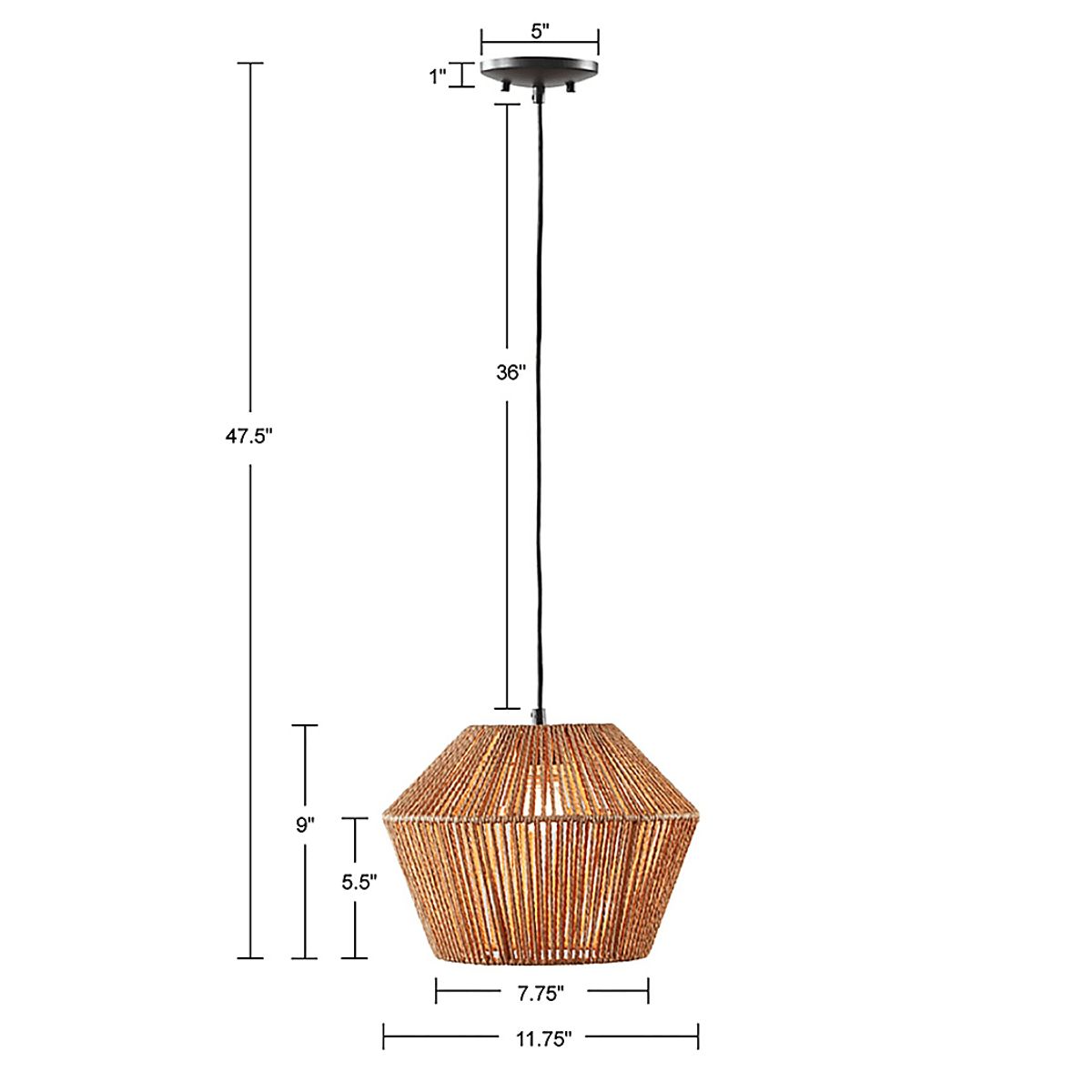 Angus Loop Natural Beige,White Pendant | Rooms to Go