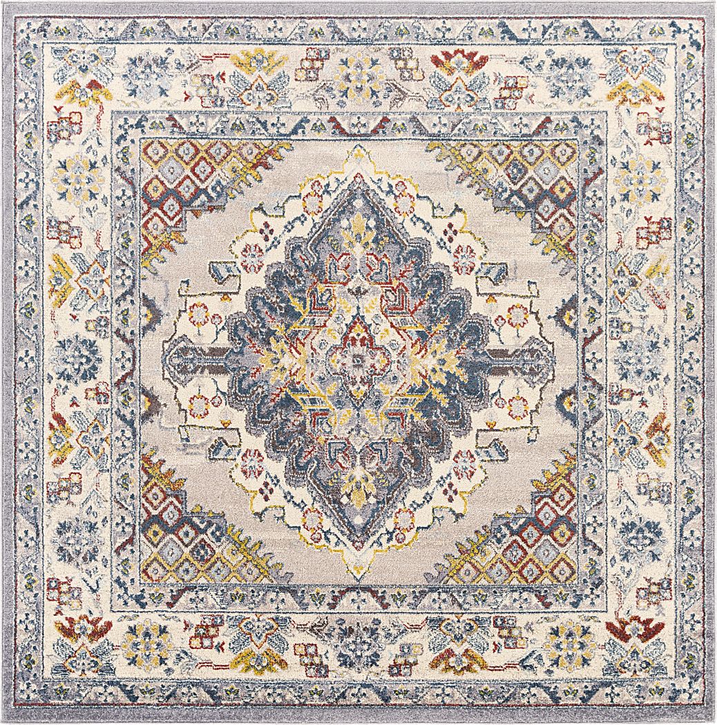 Anilya I Dark Blue 6'7 x 6'7 Round Rug