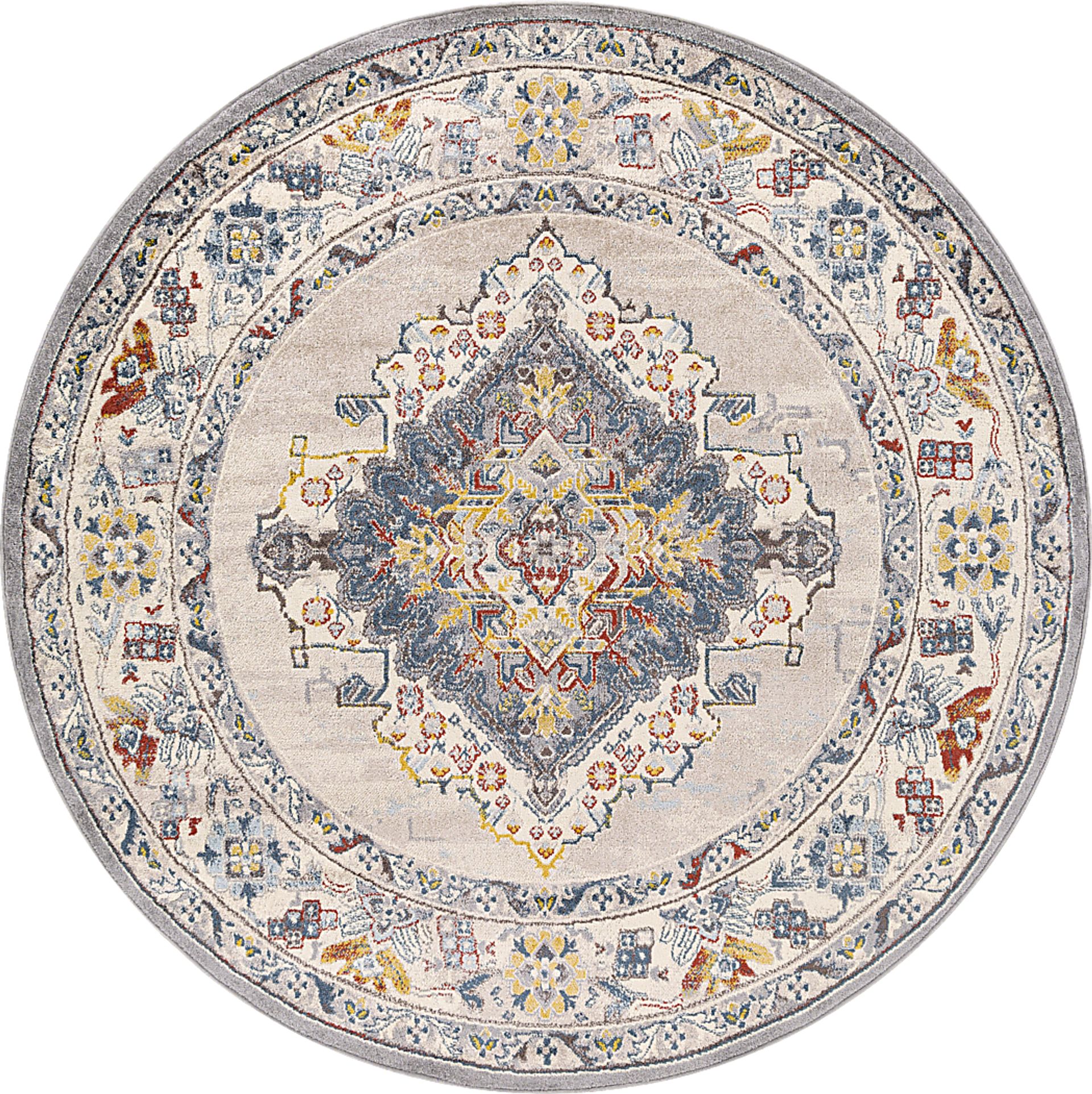 Anilya I Dark Blue 7'10 Round Rug - Image 1