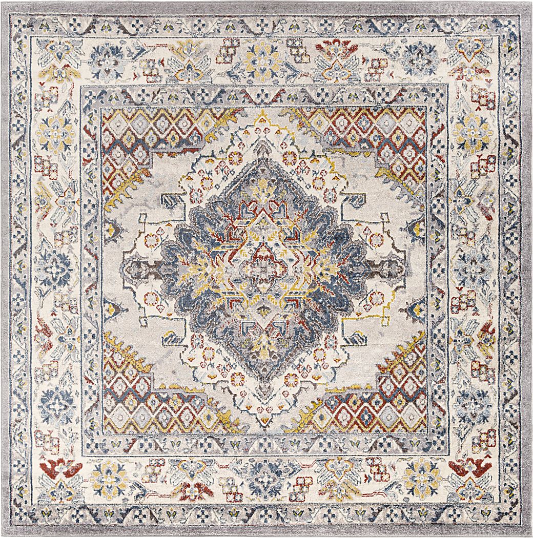 Anilya I Dark Blue 7'10 x 7'10 Square Rug