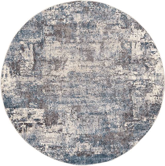 Anilya IV Dark Blue 5'3 Round Rug - Thumbnail - Image 1