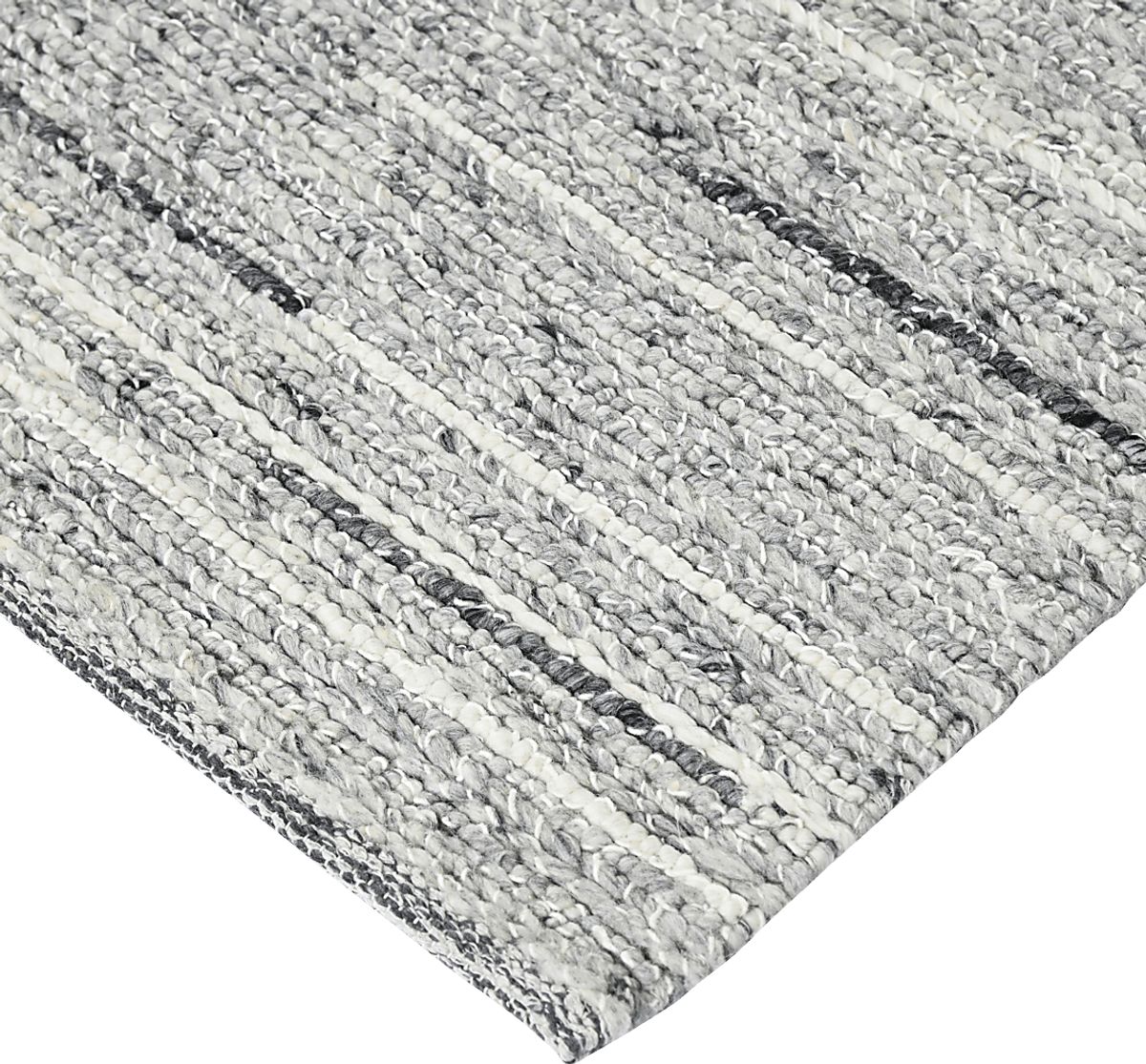 Anio Light Gray Wool Fabric Rug | Rooms to Go