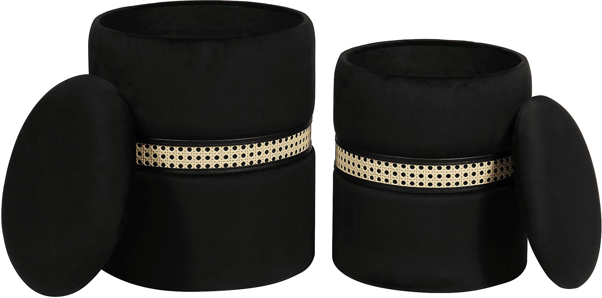 Anivy Black Accent Ottoman, Set of 2 - Image 2