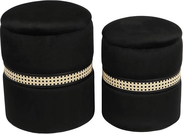 Anivy Black Accent Ottoman, Set of 2 - Thumbnail - Image 3