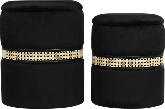 Anivy Black Accent Ottoman, Set of 2 - Thumbnail - Image 1