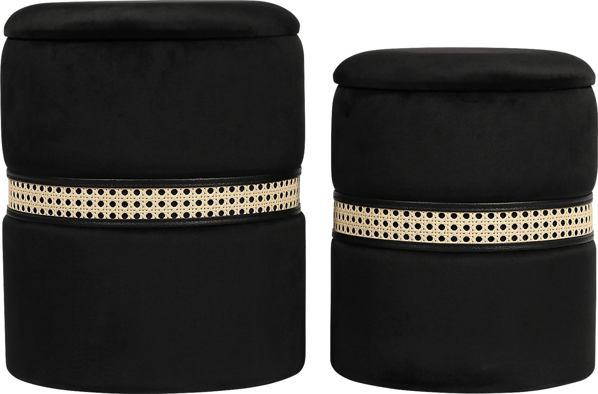 Anivy Black Accent Ottoman, Set of 2 - Image 1