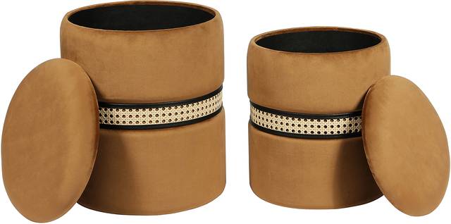 Anivy Cognac Accent Ottoman, Set of 2 - Thumbnail - Image 2