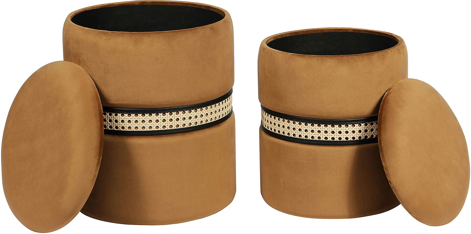 Anivy Cognac Accent Ottoman, Set of 2 - Image 2